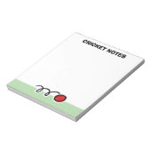Personalized notepad with red cricket ball design ノートパッド (回転)