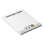 Personalized notepad with sporty basketball design ノートパッド (アングル)