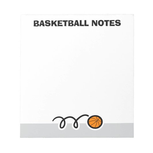 Personalized notepad with sporty basketball design ノートパッド (正面)