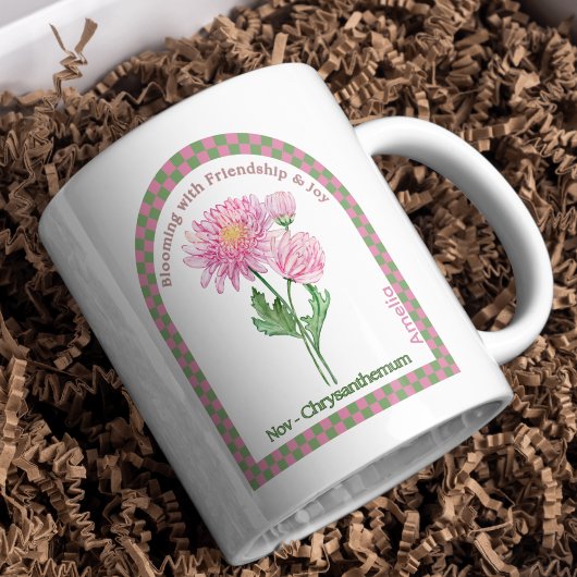 Personalized November Birth Month Flower コーヒーマグカップ