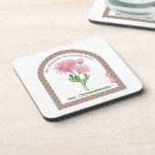 Personalized November Birth Month Flower Coaster コースター (左側)
