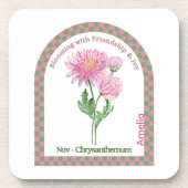 Personalized November Birth Month Flower Coaster コースター (正面)