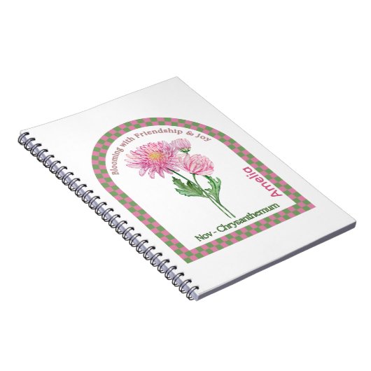 Personalized November Birth Month Flower Notebook ノートブック (右側)
