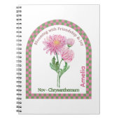 Personalized November Birth Month Flower Notebook ノートブック (正面)