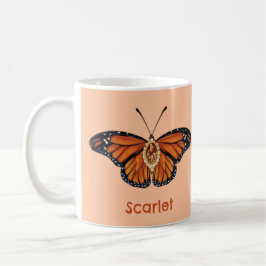 Personalized November Citrine Monarch Butterfly コーヒーマグカップ