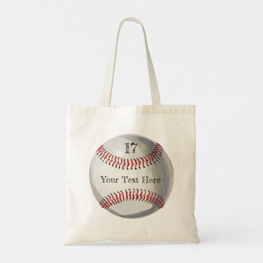 Personalized Number and Name Baseball back & front トートバッグ (裏面)