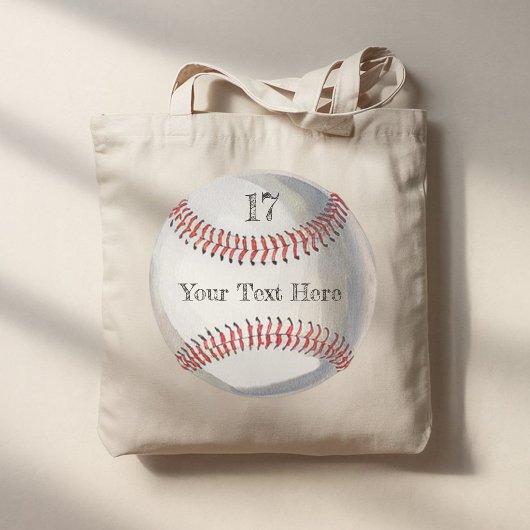 Personalized Number and Name Baseball back & front トートバッグ
