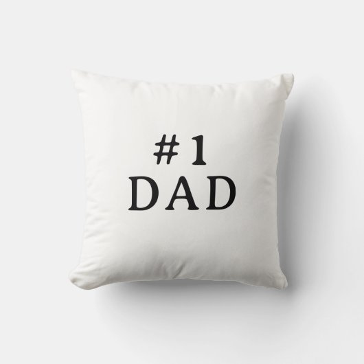 Personalized Number One Dad Throw Pillow クッション (正面)