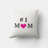Personalized Number One Mom Throw Pillow クッション (裏面)