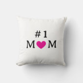 Personalized Number One Mom Throw Pillow クッション (正面)