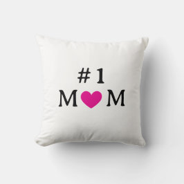 Personalized Number One Mom Throw Pillow クッション