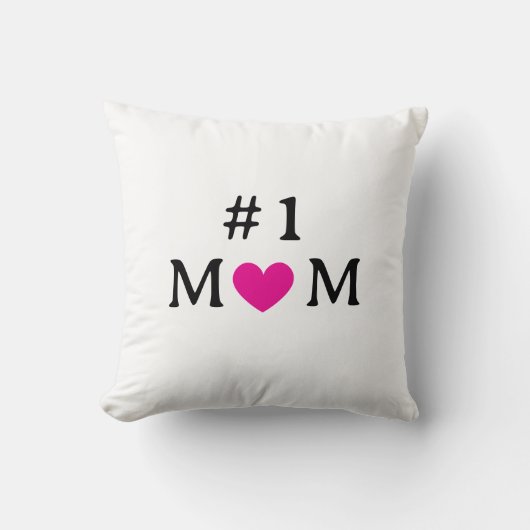 Personalized Number One Mom Throw Pillow クッション (正面)