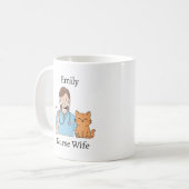Personalized Nurse Cat Cute RN Gift with Name コーヒーマグカップ (正面左)