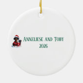 Personalized Nurse Dachshund Lover Christmas セラミックオーナメント (裏面)