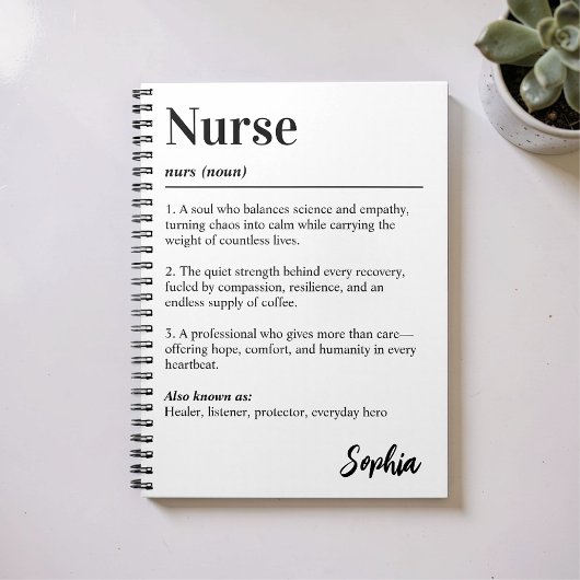 Personalized Nurse Dictionary Definition White ノートブック