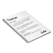 Personalized Nurse Dictionary Definition White ノートブック (右側)