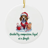 Personalized Nurse Dog Lover Beagle Christmas セラミックオーナメント (正面)