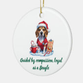 Personalized Nurse Dog Lover Beagle Christmas セラミックオーナメント (左)