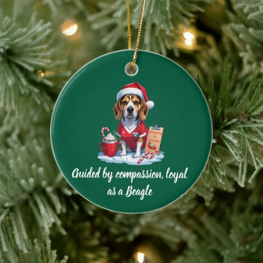 Personalized Nurse Dog Lover Beagle Christmas セラミックオーナメント (ツリー)