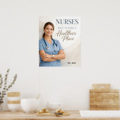 Personalized Nurse "Healthier World" Appreciation  ポスター (キッチン)