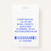 Personalized Nurse ID Badge for Hospital Employees バッジ (裏面)