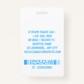 Personalized Nurse ID Badge for Hospital Employees バッジ (裏面)