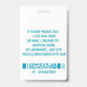 Personalized Nurse ID Badge for Hospital Employees バッジ (Back)