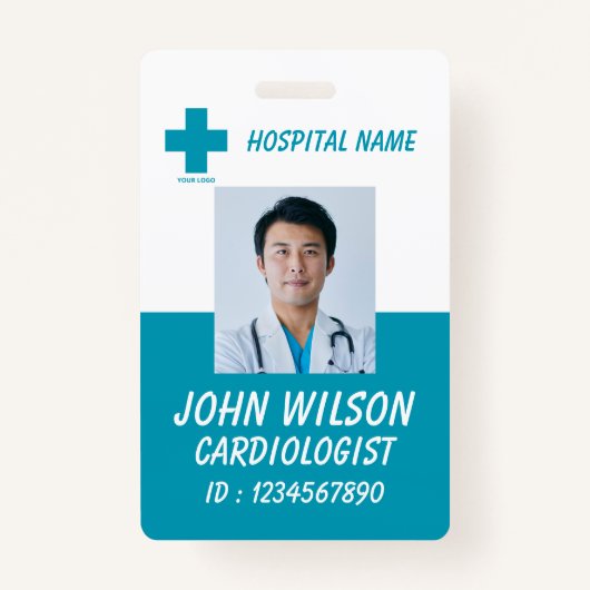 Personalized Nurse ID Badge for Hospital Employees バッジ (正面)