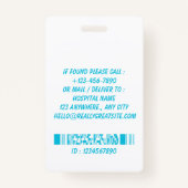 Personalized Nurse ID Badge for Hospital Employees バッジ (裏面)