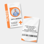 Personalized Nurse ID Badge for Hospital Staff バッジ (Front & Back)