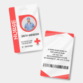 Personalized Nurse ID Badge for Hospital Staff バッジ (正面&裏面)