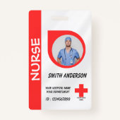 Personalized Nurse ID Badge for Hospital Staff バッジ (正面)