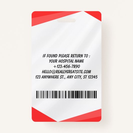 Personalized Nurse ID Badge for Hospital Staff バッジ (裏面)