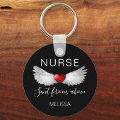 Personalized Nurse Medical Red Heart Love キーホルダー (正面)