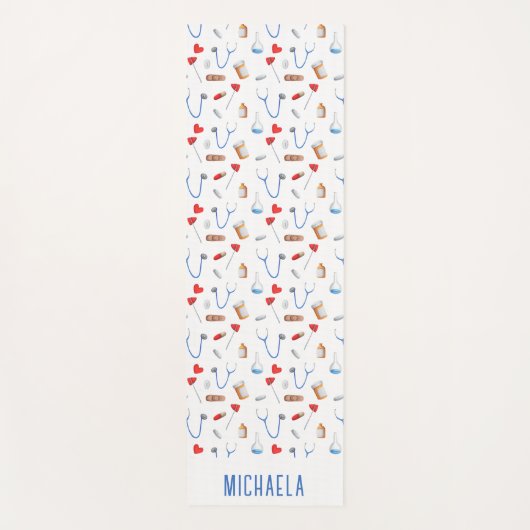 Personalized Nurse Medicine Equipment Pattern ヨガマット (正面)