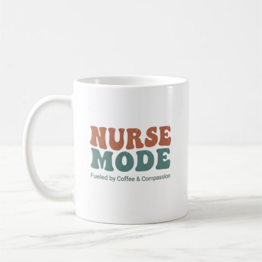 Personalized Nurse Mode Retro Typography コーヒーマグカップ (左)