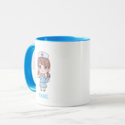 Personalized Nurse Mug with Name – Cute Nurse マグカップ (正面左)
