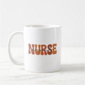 Personalized Nurse Name Retro Wavy Typography コーヒーマグカップ (左)
