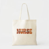 Personalized Nurse Name Retro Wavy Typography トートバッグ (正面)