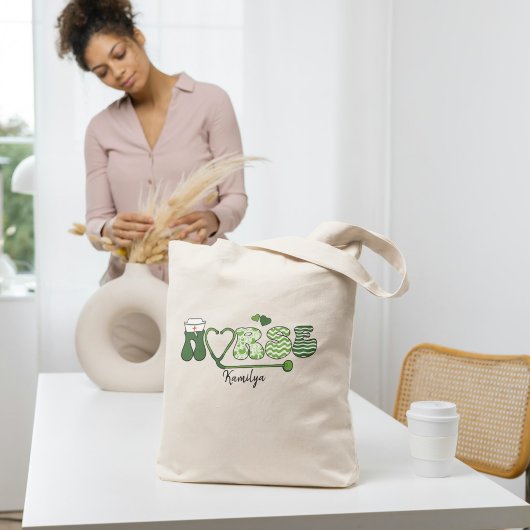 Personalized Nurse Name Tote Bag | Holiday Nurse G トートバッグ