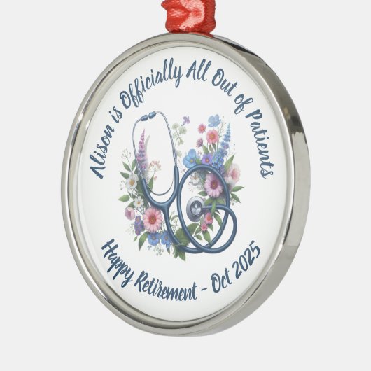 Personalized Nurse Retirement メタルオーナメント (左)
