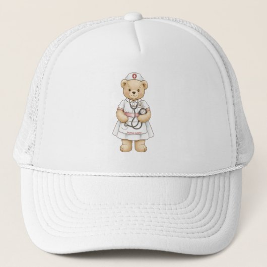 Personalized Nurse Teddy Bear Custom Name Nursing  キャップ (正面)