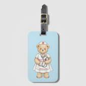 Personalized Nurse Teddy Bear Custom Name Nursing ラゲッジタグ (正面縦)