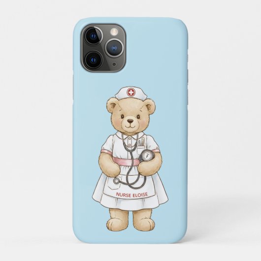 Personalized Nurse Teddy Bear Custom Name Nursing  Case-Mate iPhoneケース (裏)