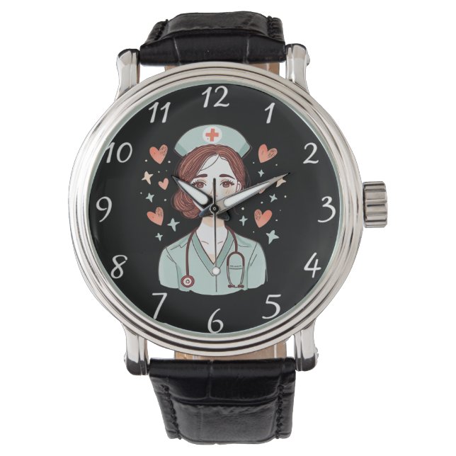 Personalized Nurse Watch | Add Your Photo 腕時計 (正面)