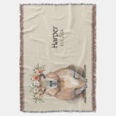 Personalized Nursery Blanket • Capybara Baby Decor スローブランケット (正面縦)