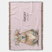 Personalized Nursery Blanket • Capybara Baby Decor スローブランケット (正面縦)