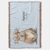 Personalized Nursery Blanket • Capybara Baby Decor スローブランケット (正面縦)
