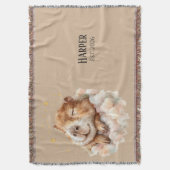 Personalized Nursery Blanket • Sleepy Capybara スローブランケット (正面縦)