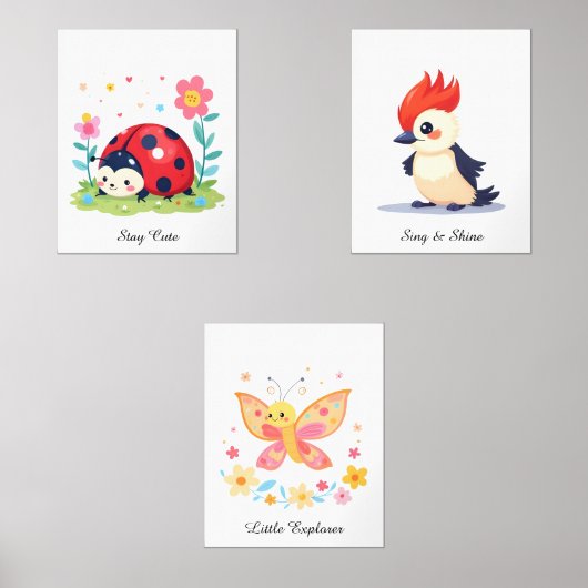 Personalized Nursery Room Decor - Woodland Animals (正面)